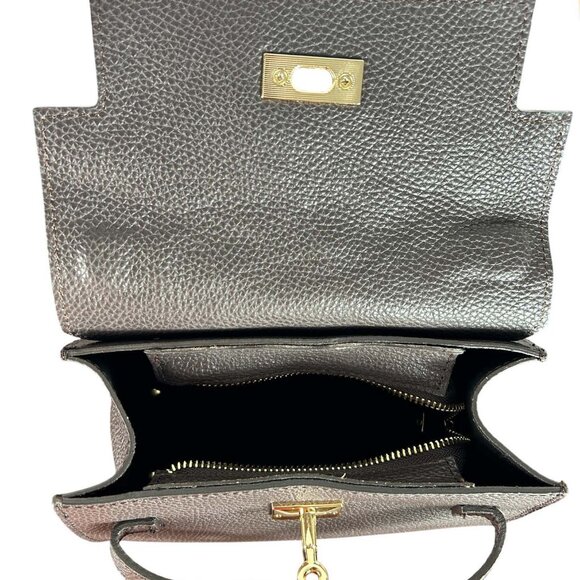 Naya Coffee Italian Leather Handbag for Women – Luxury Designer Shoulder - Picture 9 of 10